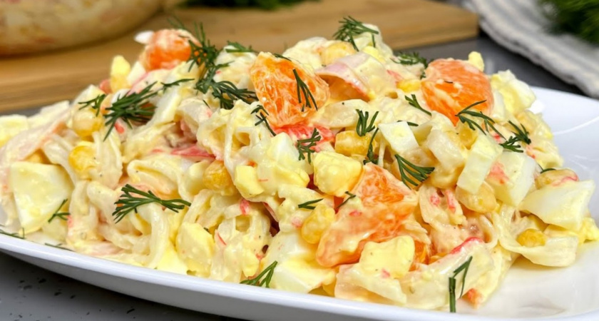 Всего 4 простых продукта в составе. Уж очень вкусный салат: рецепт за 3 минуты