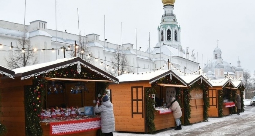 В центре Вологды проводятся новогодние ярмарки