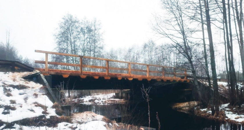 В Вологодской области завершили ремонт моста через реку Орёл