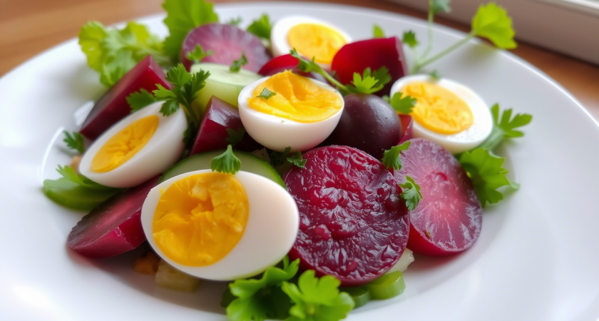 Только свекла и пара огурцов, но так вкусно: на этот салат истратила все запасы — а добавку всё требуют