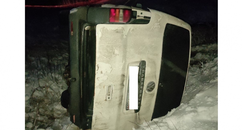 В опрокинувшемся в Вологодской области микроавтобусе пострадали три пассажира