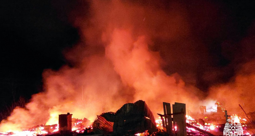 В Вологодской области в результате пожара два человека попали в больницу