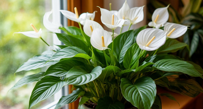 10 ложек на 1 литр — и спатифиллум как подменили: "белые паруса" лезут нон-стопом, листья выросли размером с блюдце