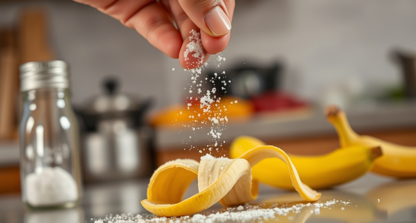 Банановую кожуру щедро посыпаю солью — весь июнь радуюсь этой находке: дельный совет