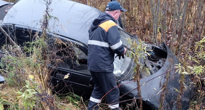 Водитель "ВАЗа" в Вологодской области, избегая столкновения, врезался в знак и сломал ногу