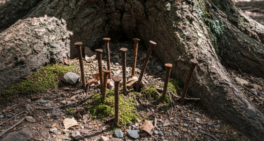 Гвоздь мне в корень: для чего Мичурин забивал под деревья здоровенные гвозди. Повторил старую крестьянскую традицию