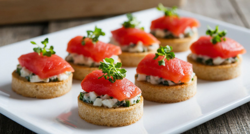 Новогодний стол 2026: изысканные канапе с красной рыбой — лучший выбор в год Огненной Лошади