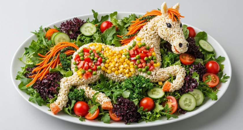 Салат в форме лошади - кулинарный тренд новогоднего стола 2026. Порадуйте вкуснотой и гостей, и символ года