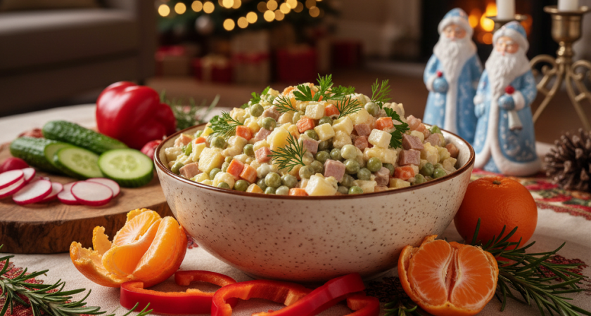 Салат "Лунная грива" - хит новогоднего стола: год Красной Лошади принесет вам удачу и успех в 2026 году