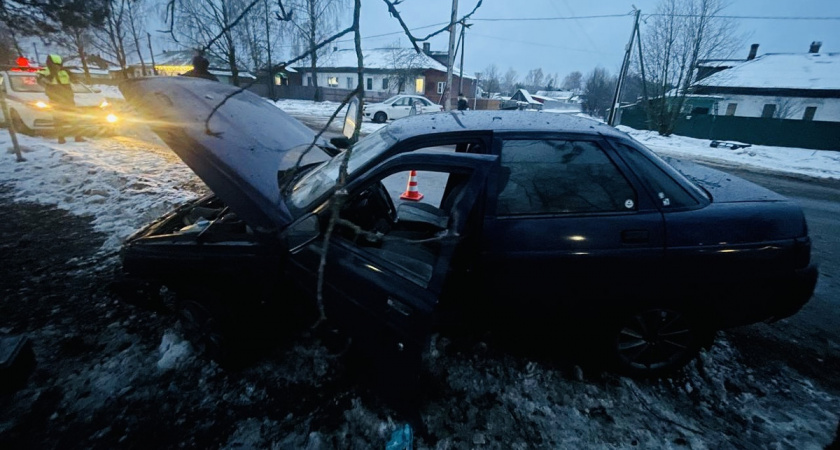 В Вологодской области пострадала пассажирка врезавшегося в дерево "ВАЗа"