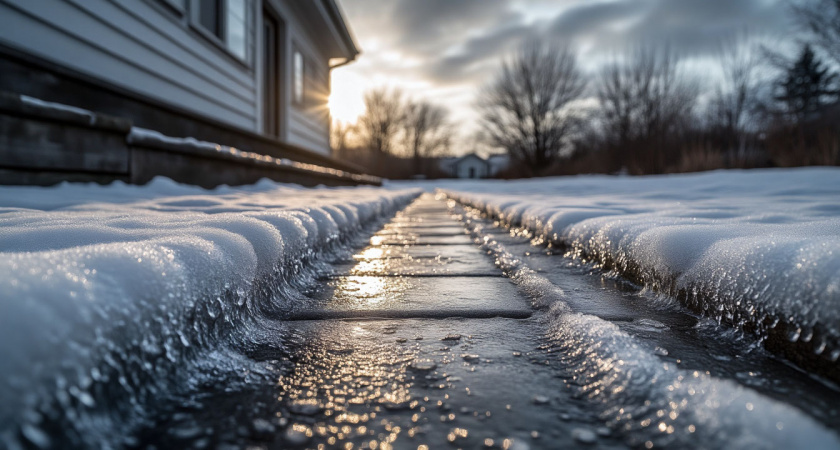 4 эффективных способа избавиться от льда на дорожках перед домом