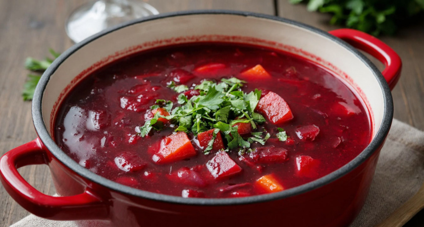 Как сварить настоящий борщ, а не просто суп со свёклой: рецепт из книги 1952 года. Две ключевые тонкости решают вкус и яркий рубиновый цвет