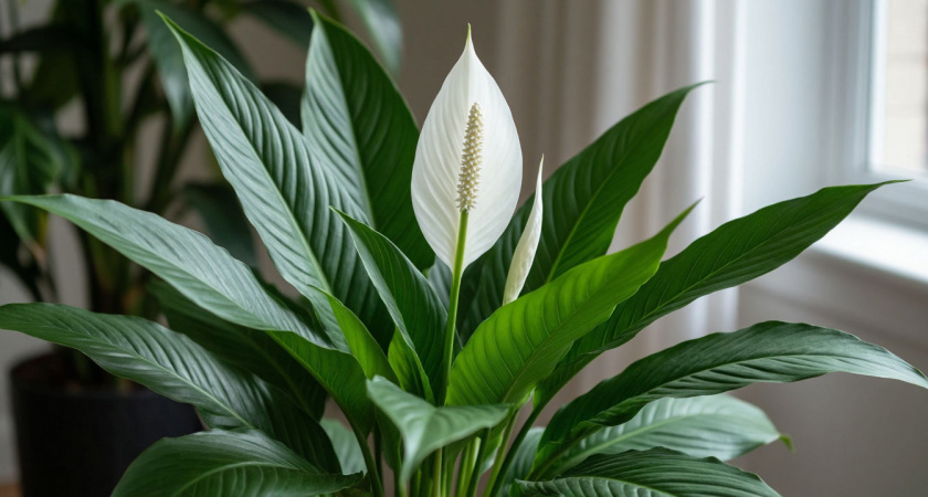 Одна уловка для ленивого спатифиллума: И он зацвёл даже зимой - выдал водопад бутонов 