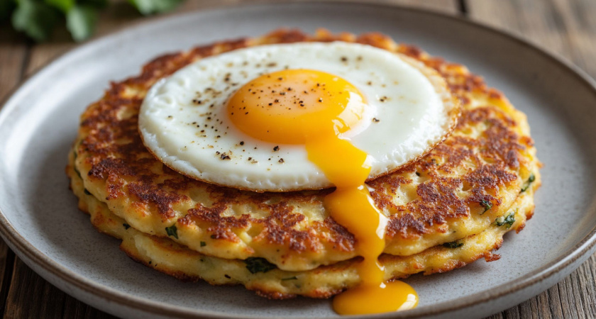 Картофельная лепёшка с яйцом на завтрак: быстро, аппетитно и всего из 3 ингредиентов