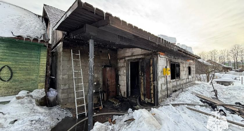 В Вологодской области семья с двумя детьми успела выбежать из горящего дома до приезда спасателей