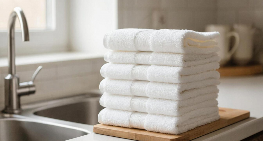 2 столовые ложки на 10 литров: секрет японок по легкому отбеливанию кухонных полотенец