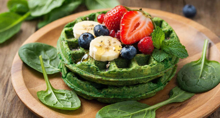 ПП-вафли из шпината без глютена: полезный и аппетитный утренний перекус