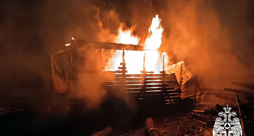 Ночной пожар на деревообрабатывающем предприятии уничтожил сушильную камеру в Вологодской области