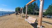 В Вологодской области у реки Кубены установили видовые качели